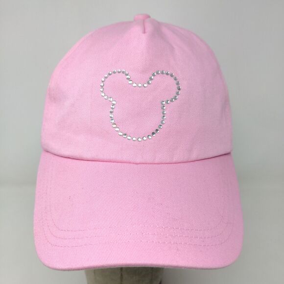 Disney Store Women's Mickey Mouse Strapback Hat Pink Size OS Rhinestone - Picture 3 of 10